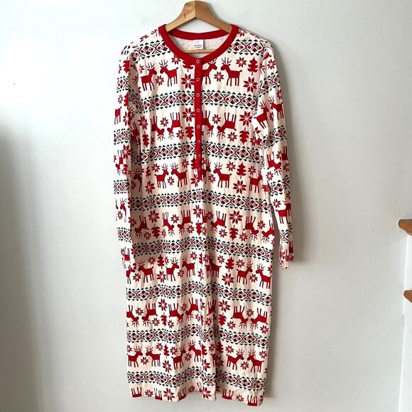 Hanna Andersson Other - Hanna Andersson Reindeer Holiday Nightshirt Nightgown Pajamas Women's Size XL